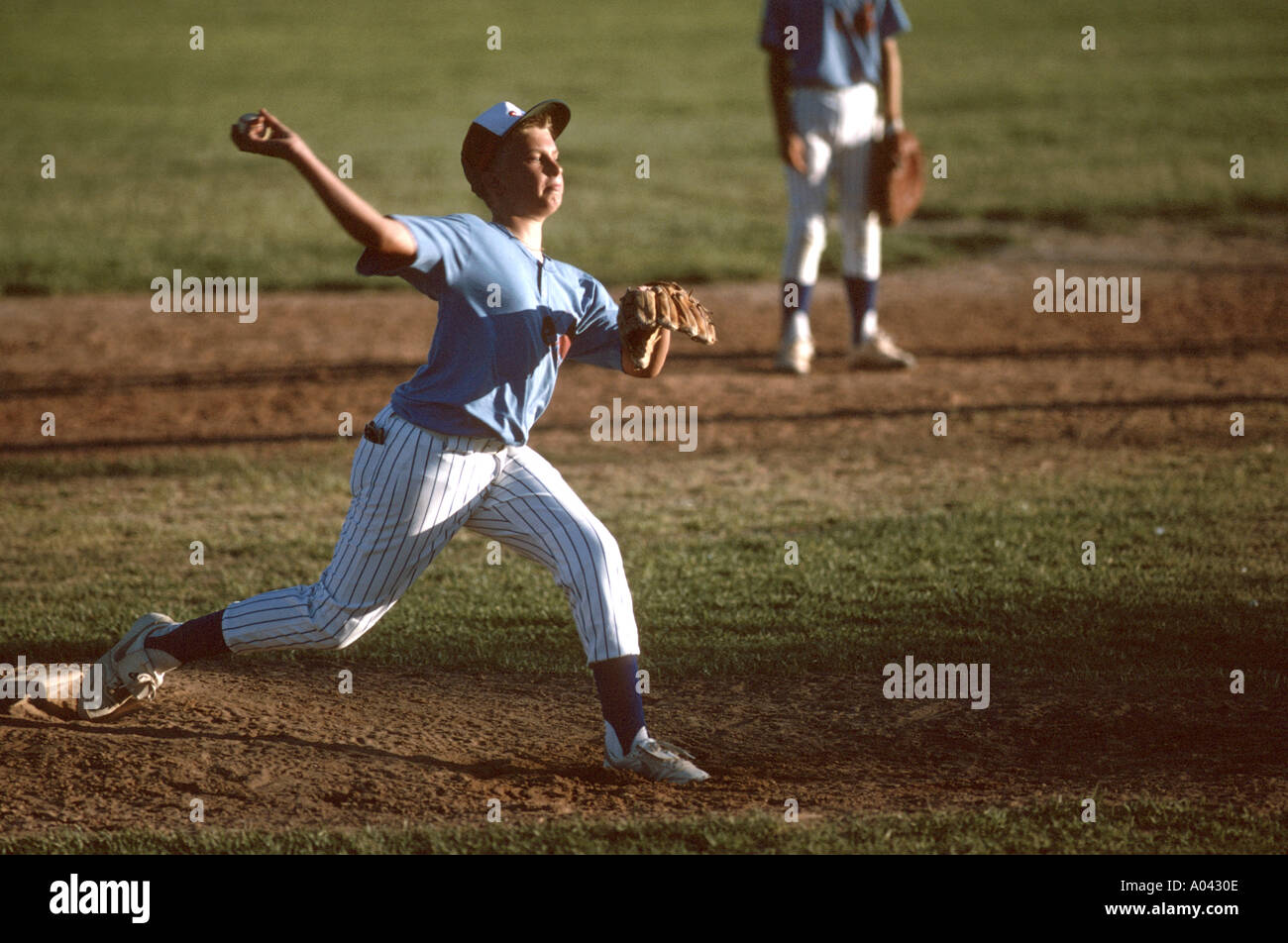 Little League baseball Pitcher Stock Photo Alamy