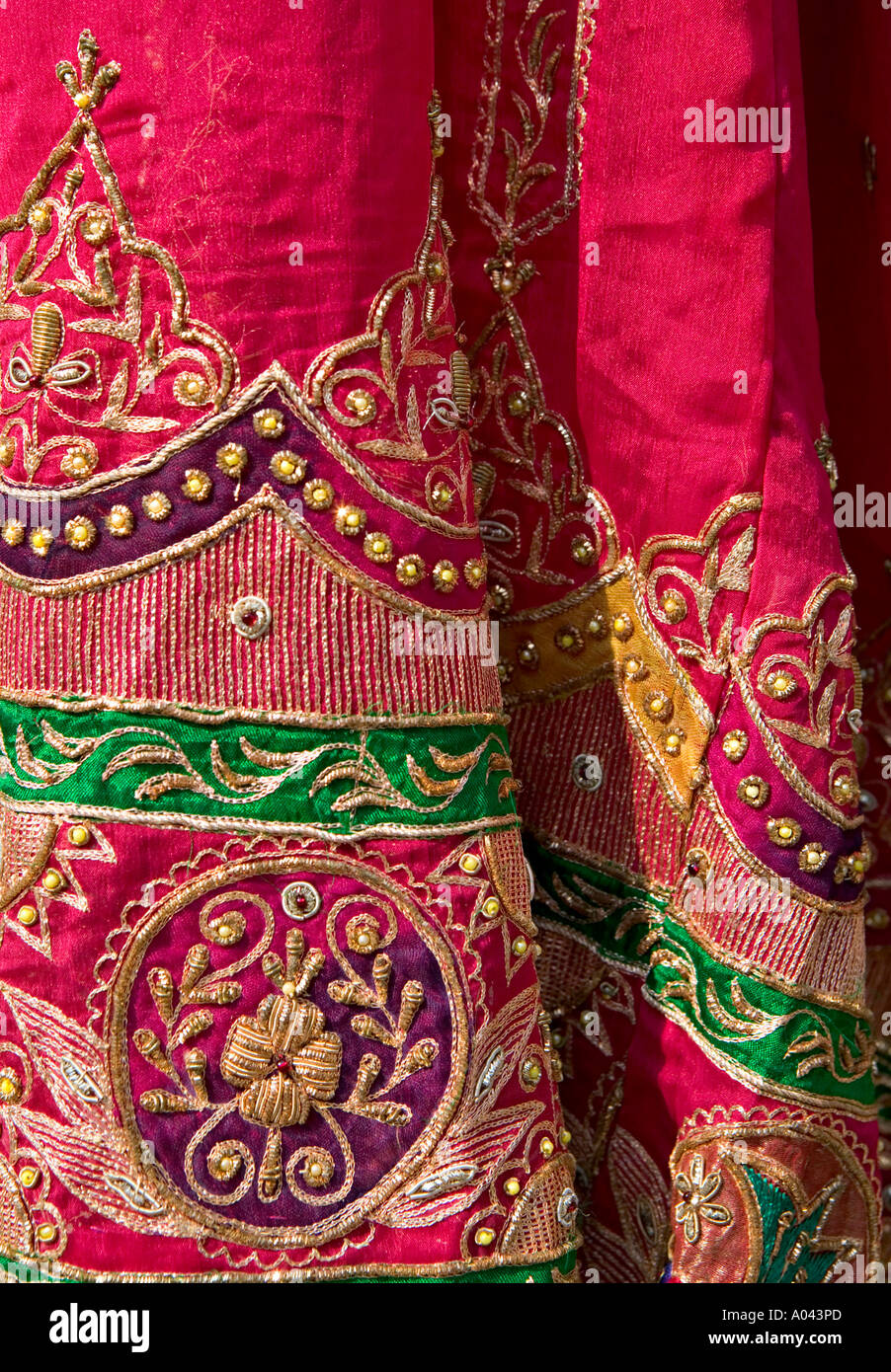 Silk fabrics, Delhi, India Stock Photo