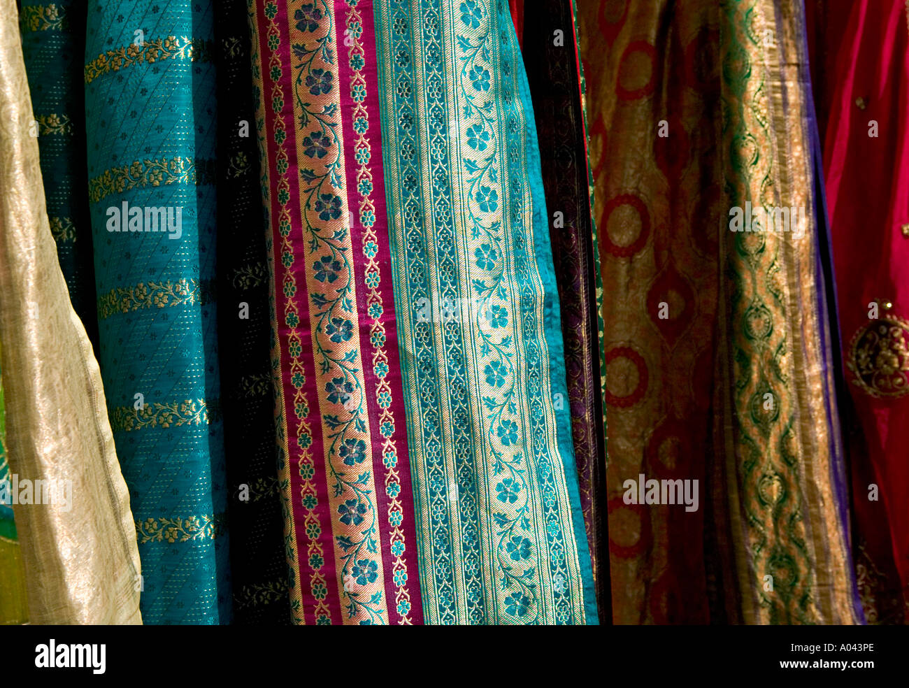 Silk fabrics, Delhi, India Stock Photo Alamy