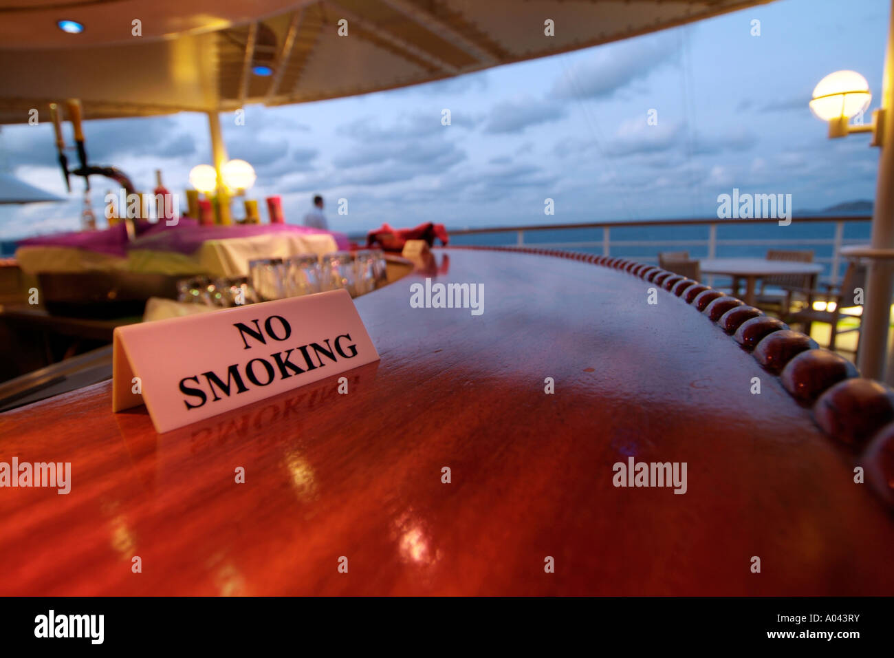 no smoking sign on a bar Stock Photo