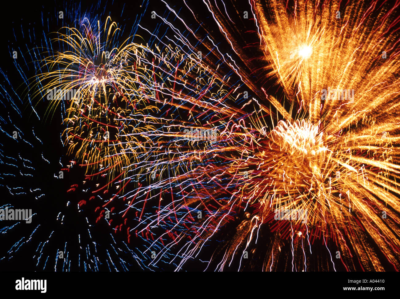 AERIAL FIREWORKS DISPLAY Stock Photo Alamy
