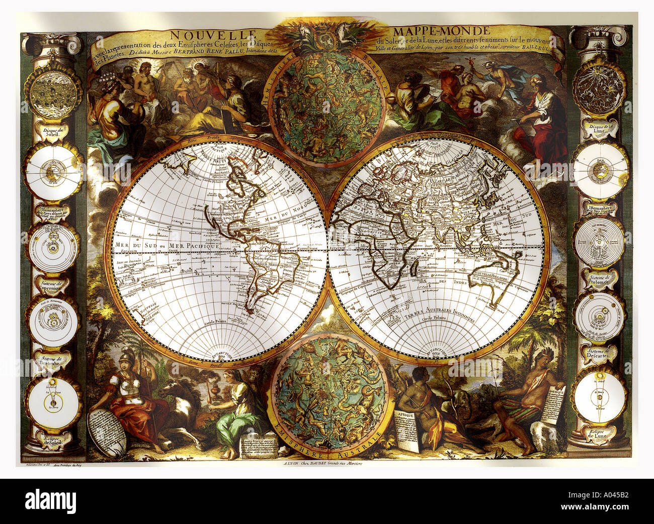 Antique World Map Stock Photo