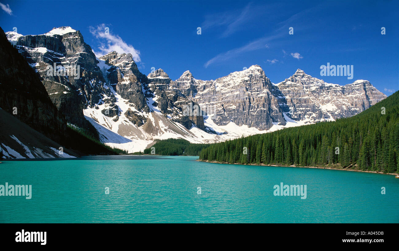 Canada Alberta Banff National Park Moraine Lake and Valley of the Ten Peaks Stock Photo