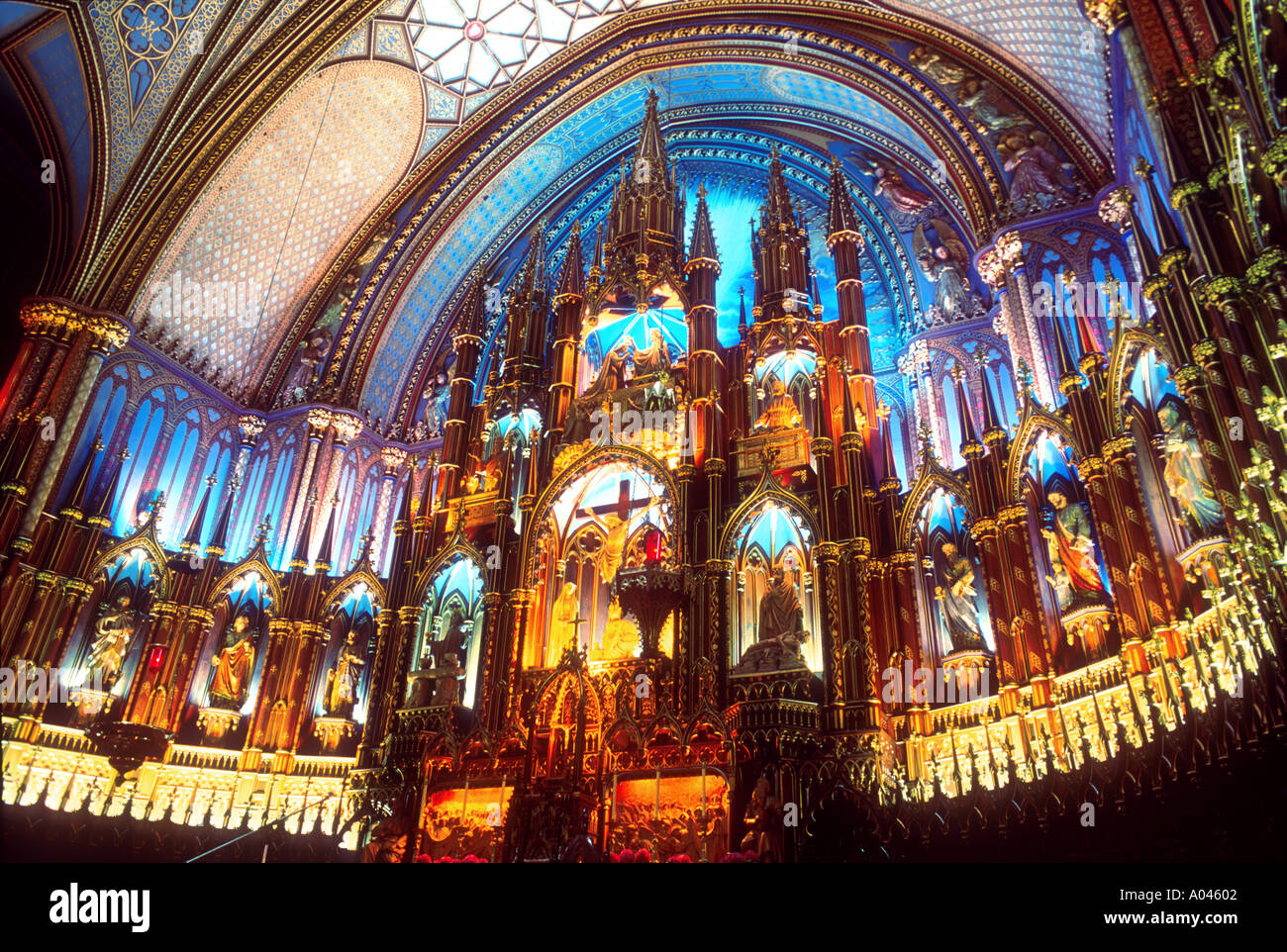 Canada Quebec Montreal Notre Dame Cathedral Stock Photo Alamy