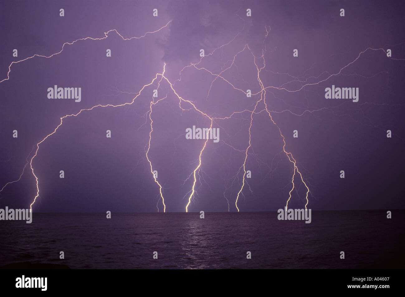 Lightning bolts Lake Ontario Ontario Canada Stock Photo Alamy