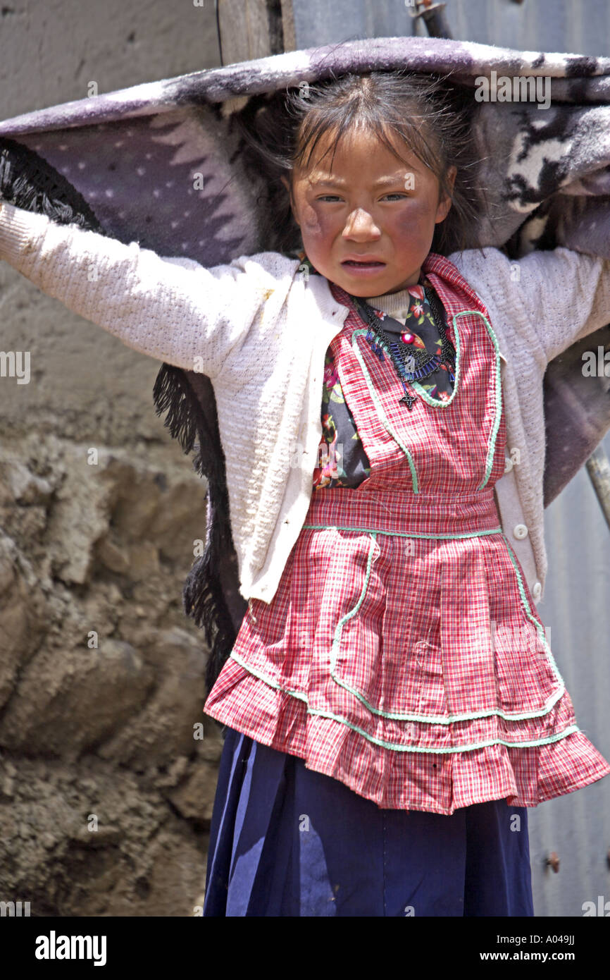 GUATEMALA CAPELLANIA Young indigenous Maya Quiche girl in traditional