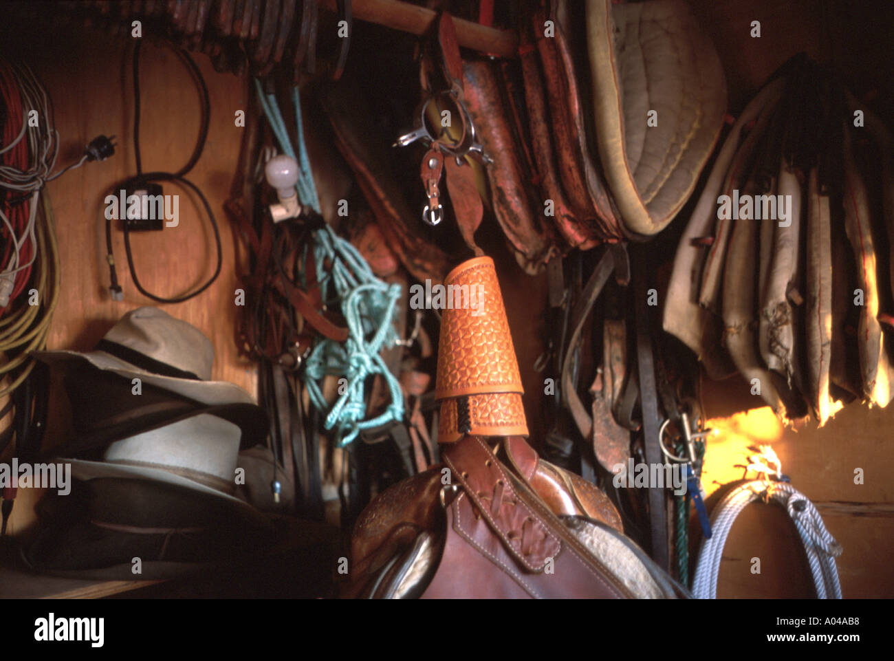 cowboy tack southern Alberta Stock Photo Alamy