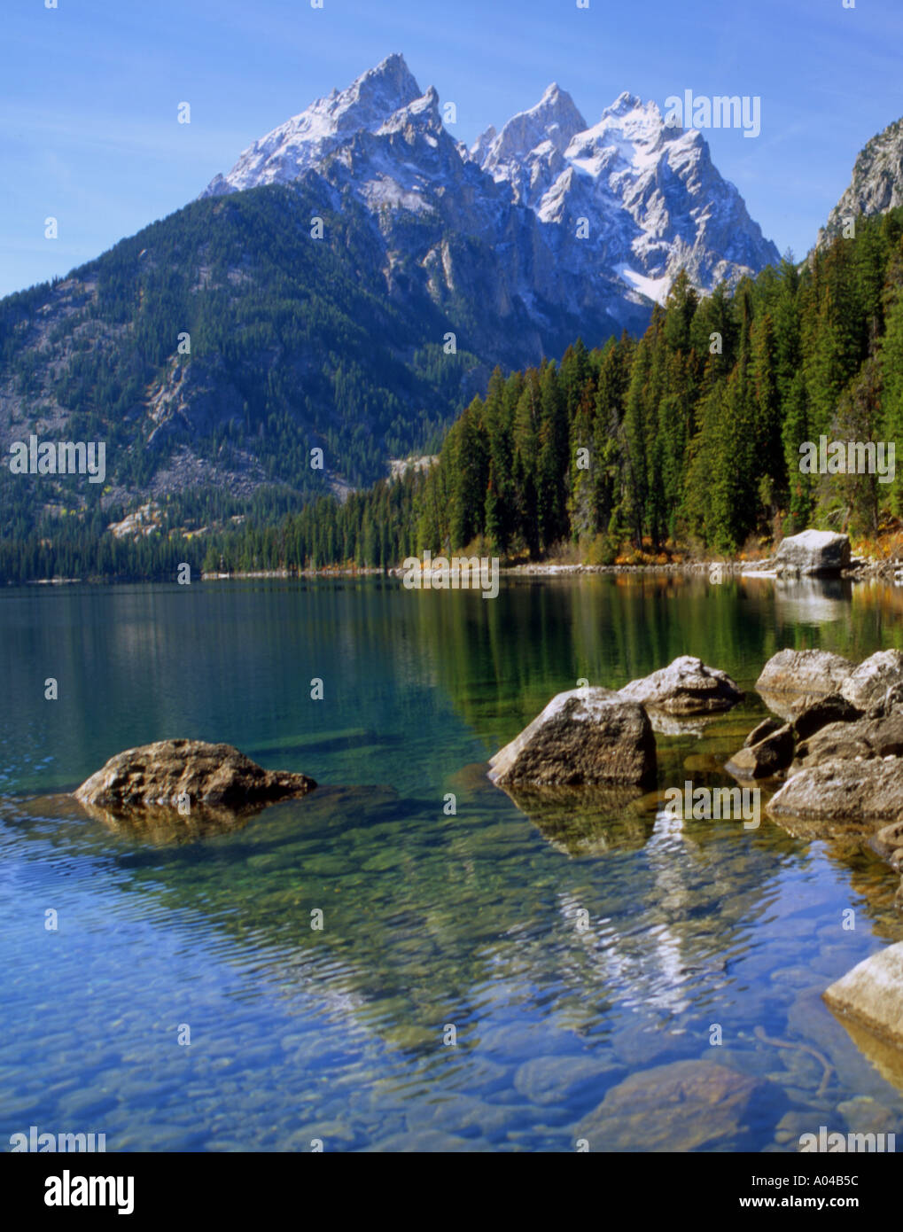 USA Wyoming The Tetons Jenny Lake Stock Photo