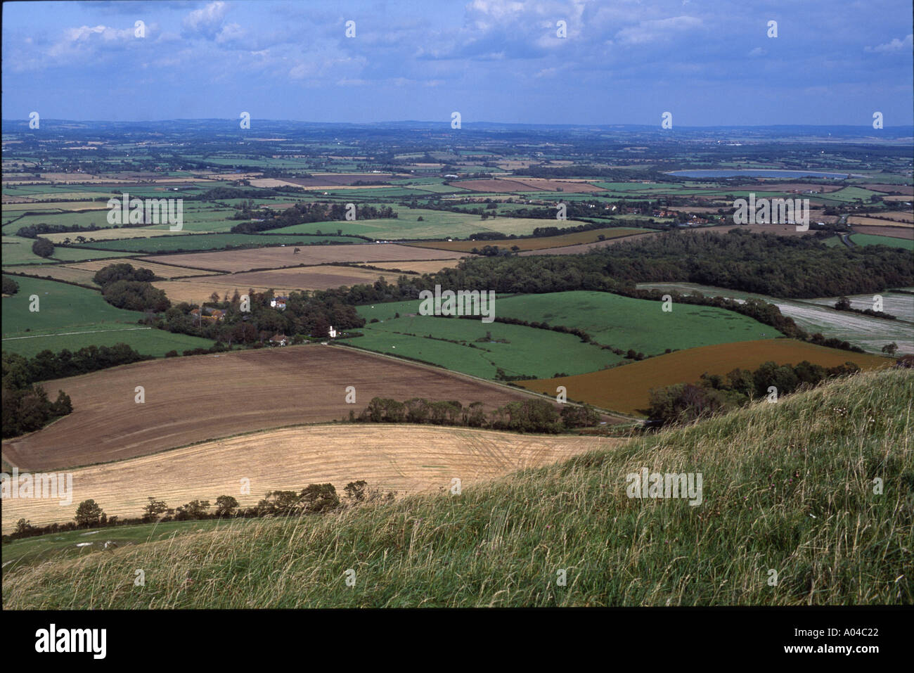 View from Firle Beacon on South Downs Way Sussex UK Stock Photo