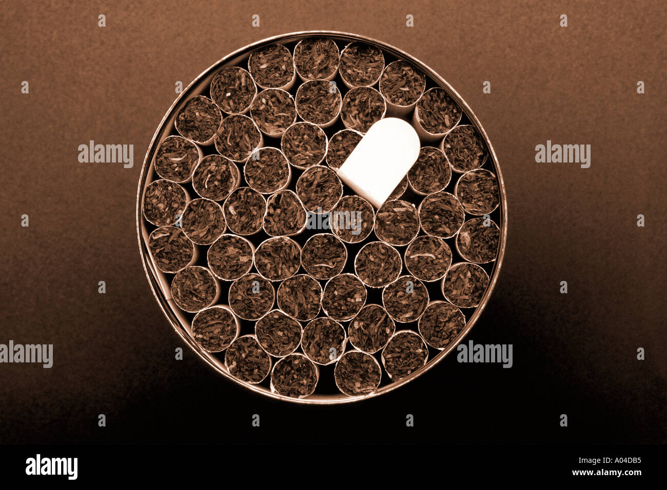 Round cigarette box Stock Photo