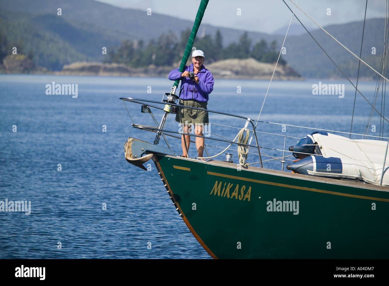 Sailboat Queen Charlotte Islands British Columbia Canada Stock Photo