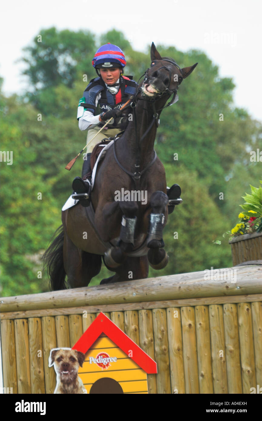 Three Day Event Rider Louise Skelton Completing at the Burghley Horse Trials Stock Photo