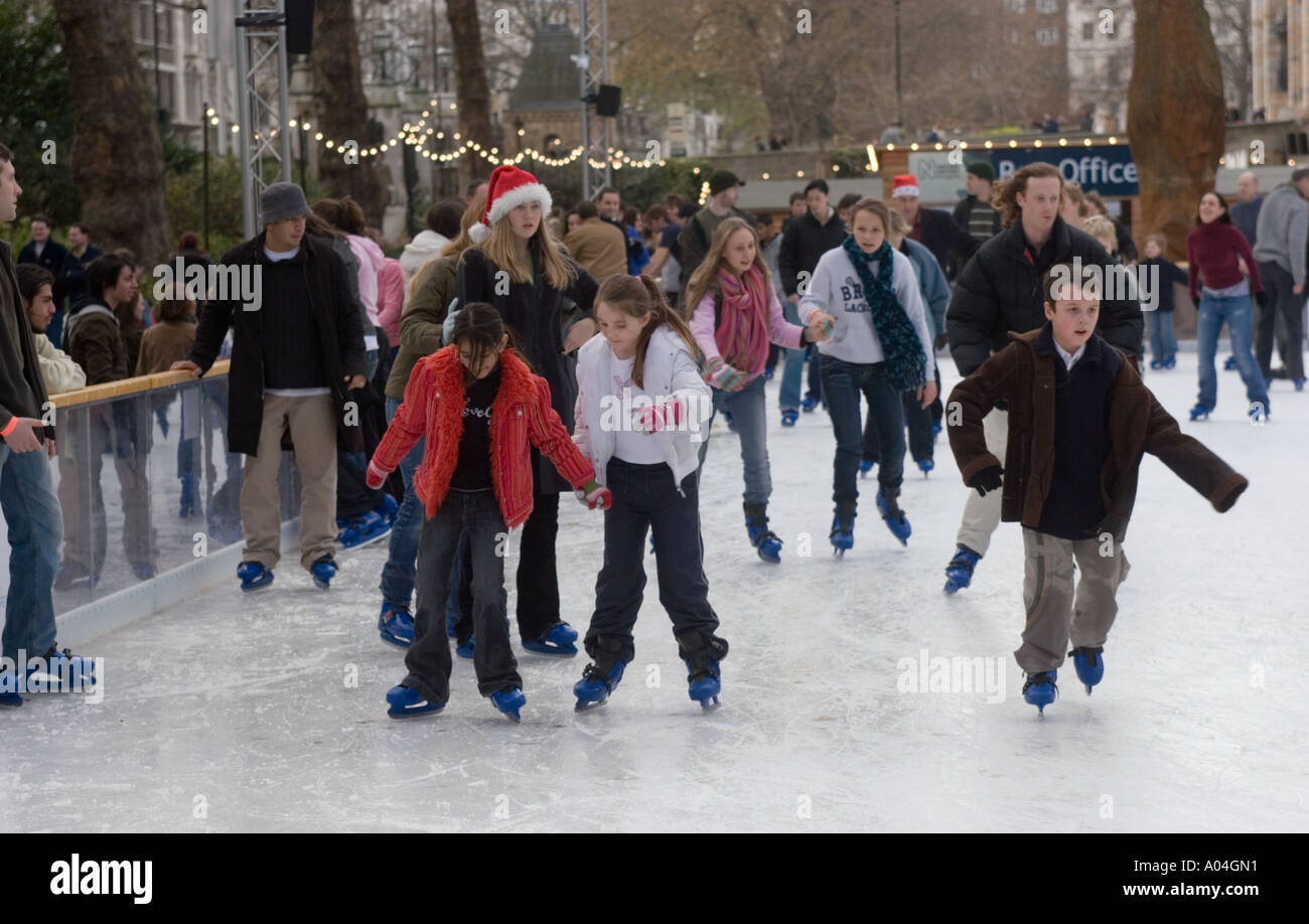 Ice Skating at Natural History Museum South Kensington London, during