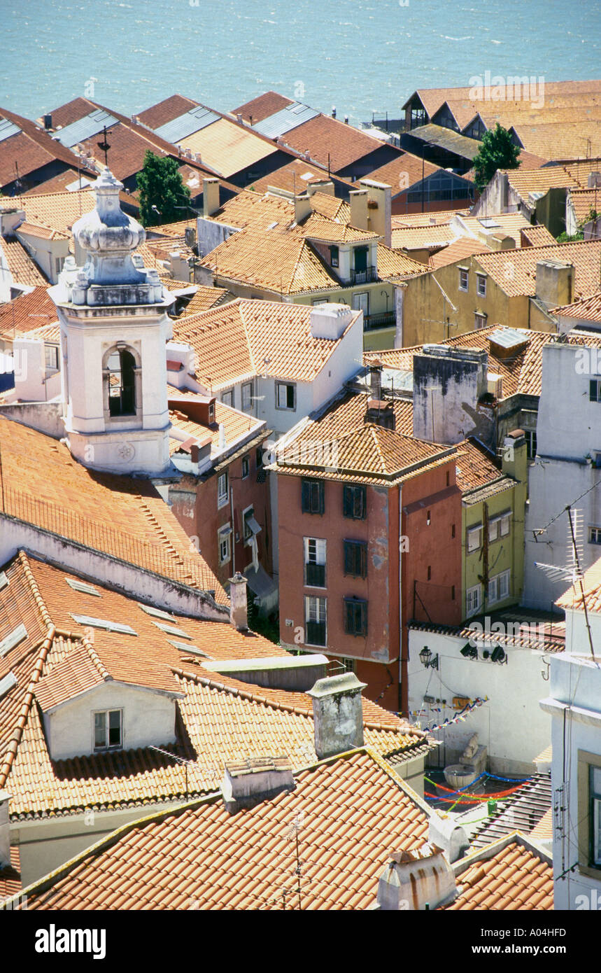 Rooftops Lisbon Portugal Stock Photo