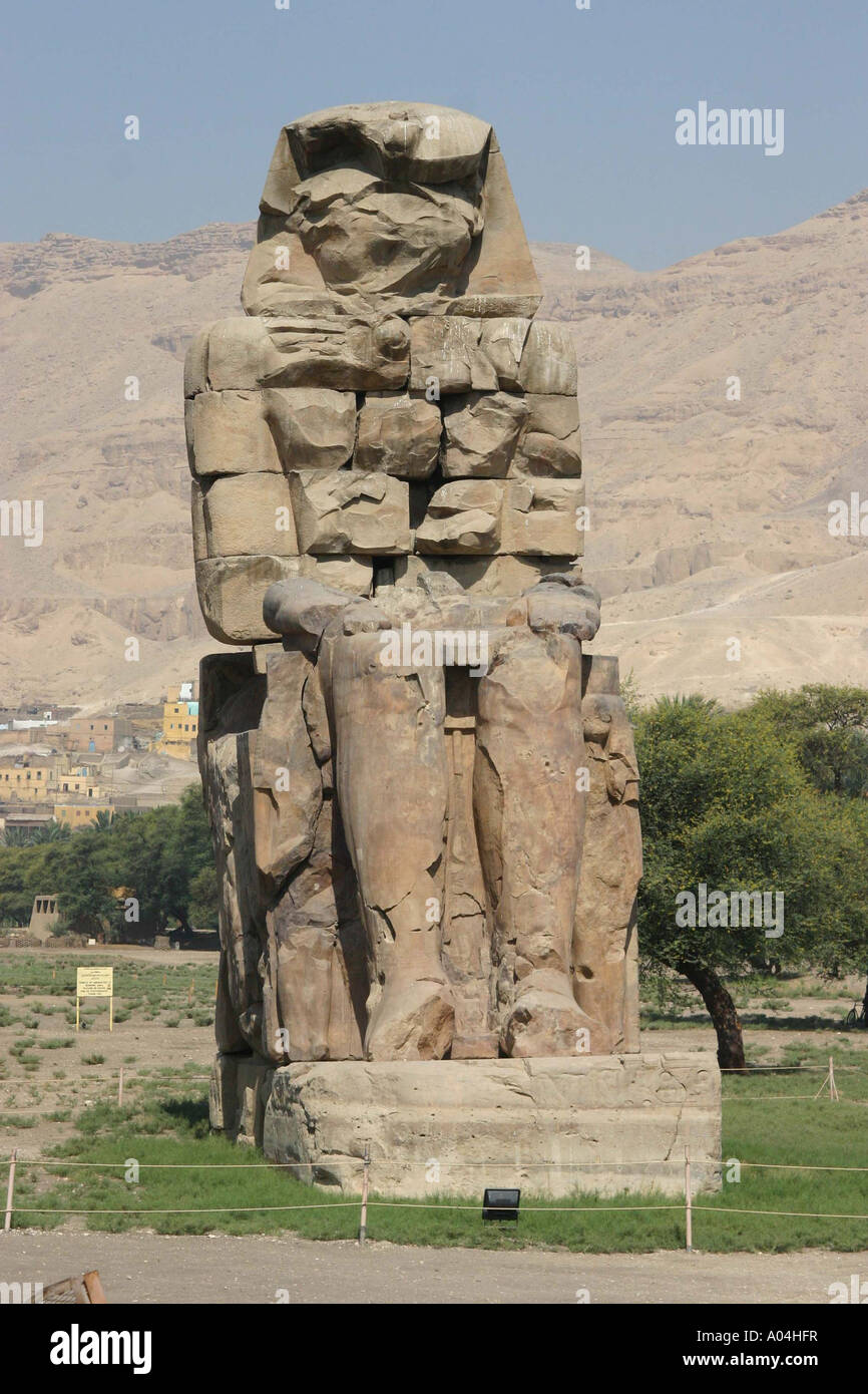 Statue at the entrance to the Valley of the Kings Egypt Stock Photo