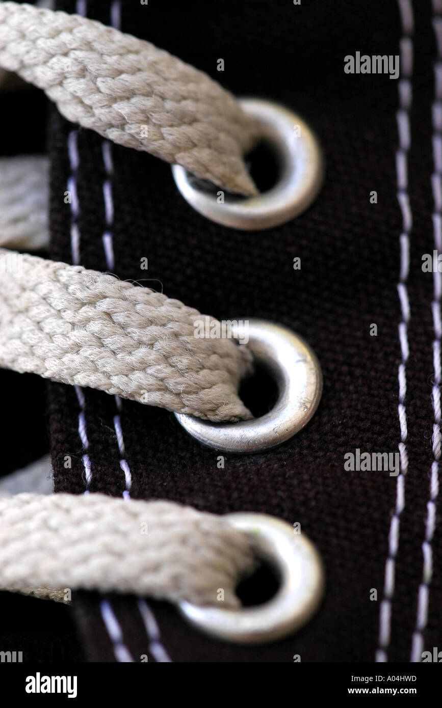 Converse trainer laces Stock Photo