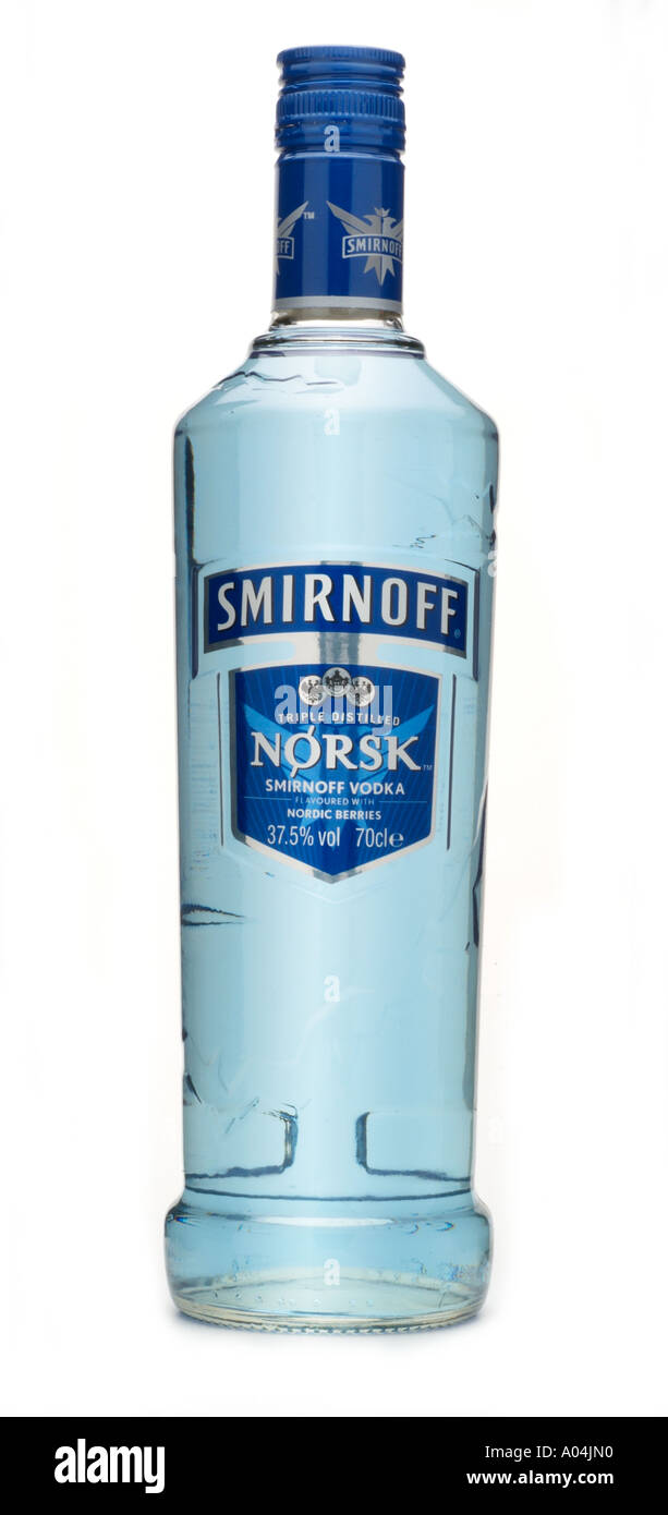 smirnoff norsk vodka triple distilled blue berries Stock Photo