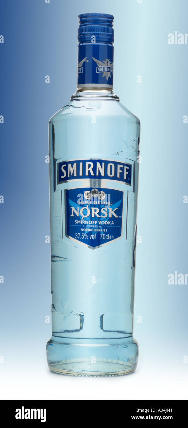 smirnoff norsk vodka triple distilled blue berries Stock Photo