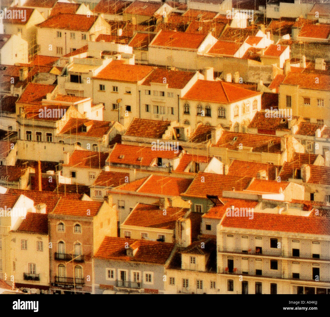 Rooftops in Nazare Portugal Stock Photo