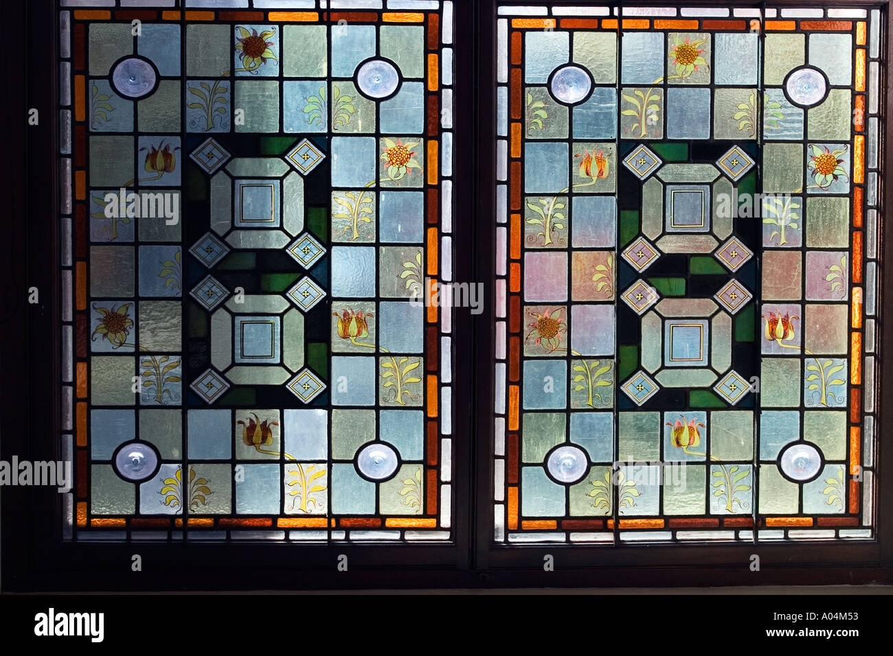 Stained Glass Window in Hutchesons Hall Glasgow Stock Photo Alamy