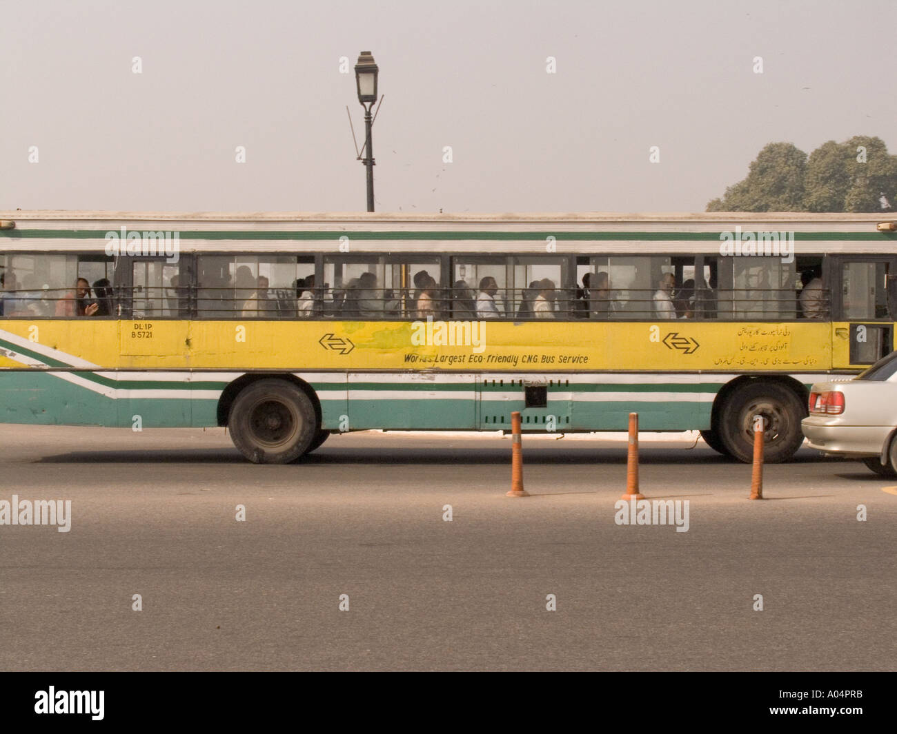 DELHI INDIA November One of the city buses powered by clean fuel to cut the city's pollution Stock Photo