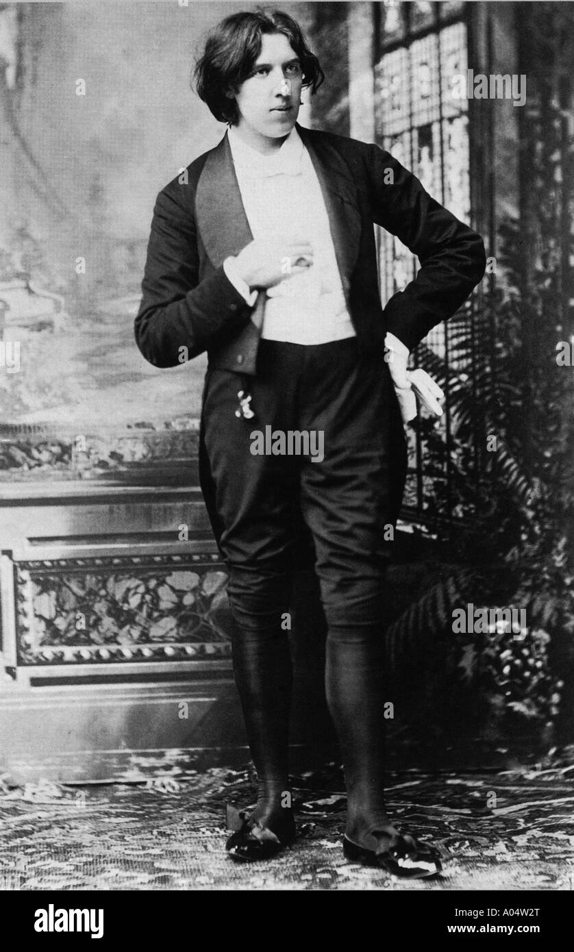 OSCAR WILDE in 1882 shown wearing his costume for his American tour Stock Photo