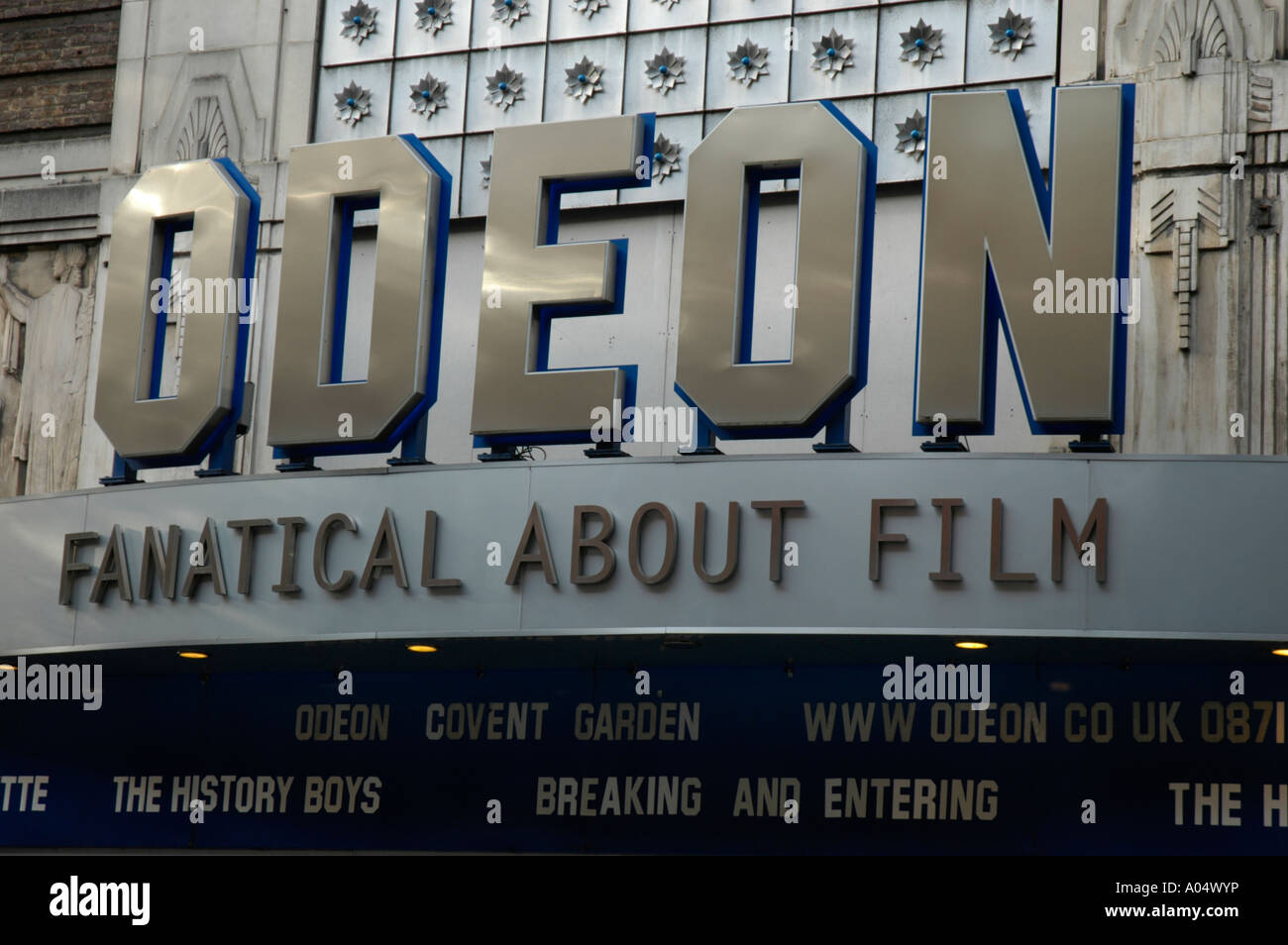 Close up of the Odeon Covent Garden cinema in Shaftesbury Avenue London