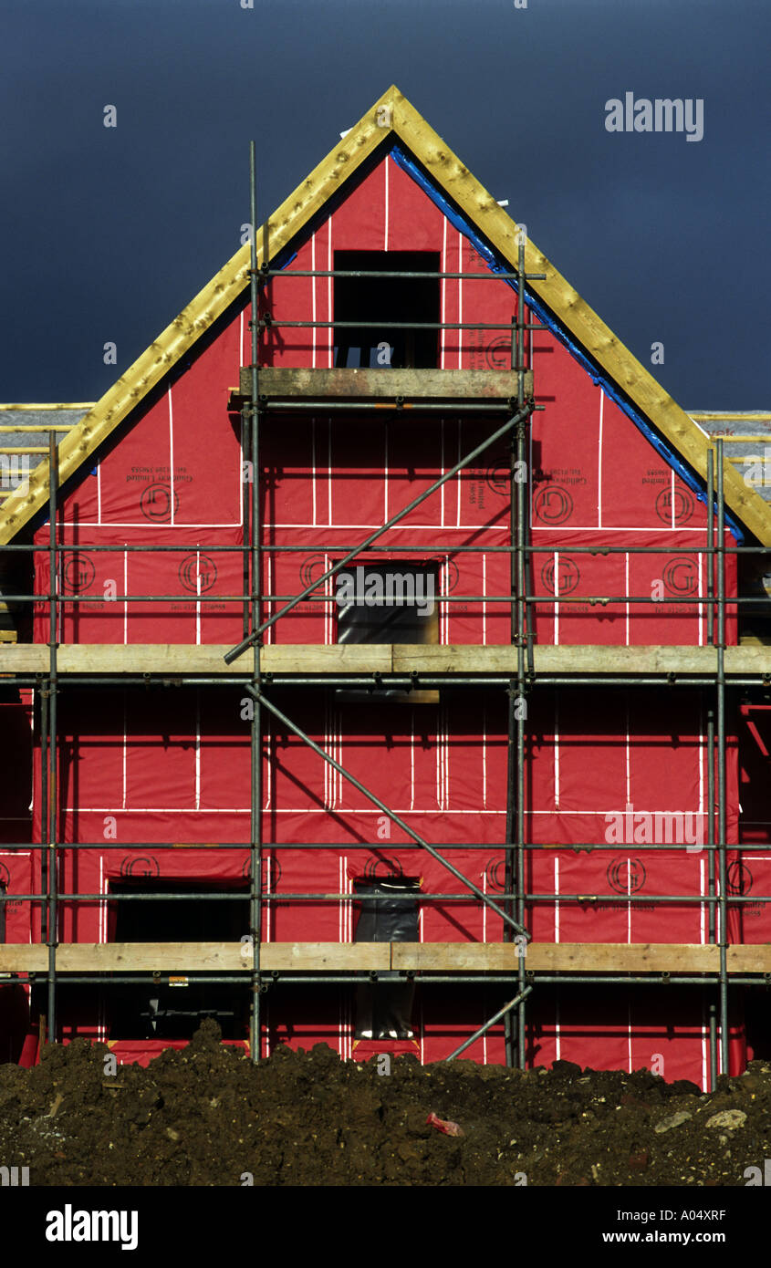 Houses being built on brown field site using Modern Methods of