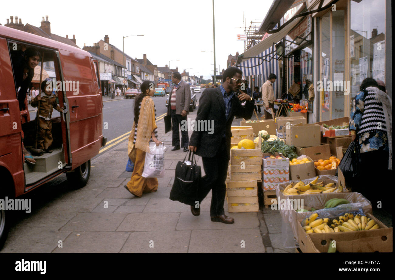 Asian fruit and vegetable stall in Southall london. Stock Photo