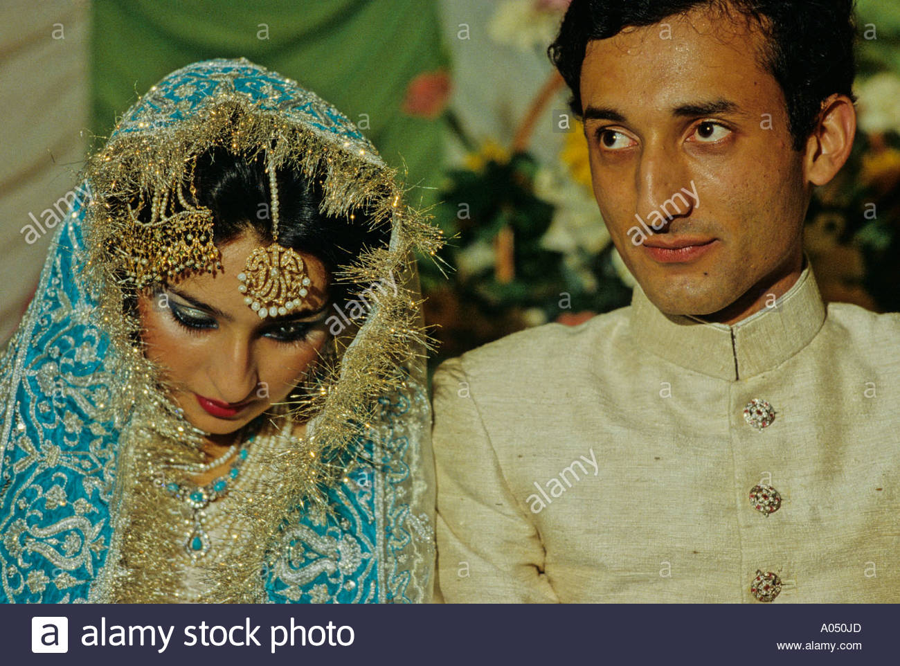 Pakistani Muslim Wedding The Bride And Groom After The Ceremony