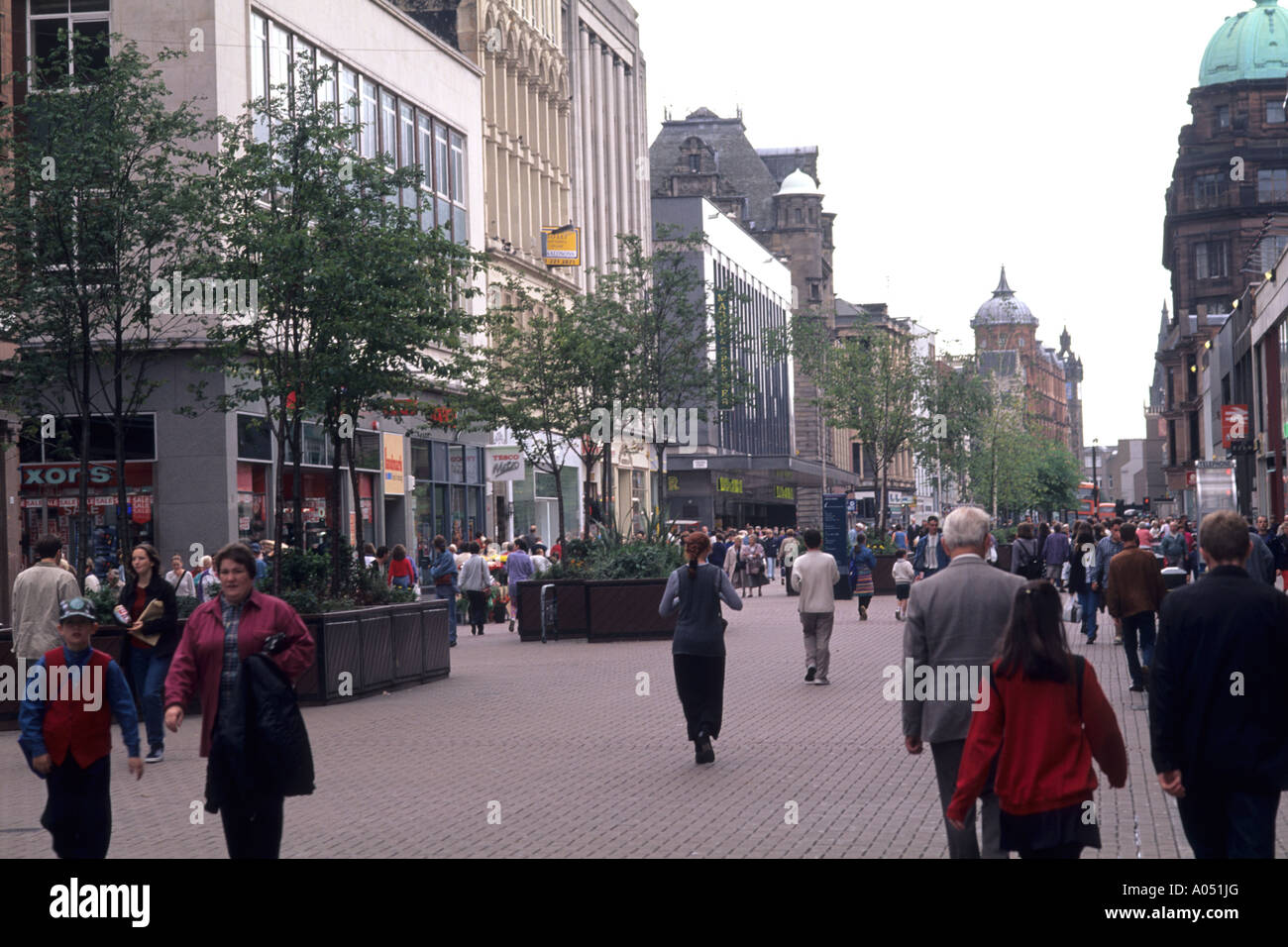 Life in Scotland Main Street called Argyle Street in Glasgow Scotland