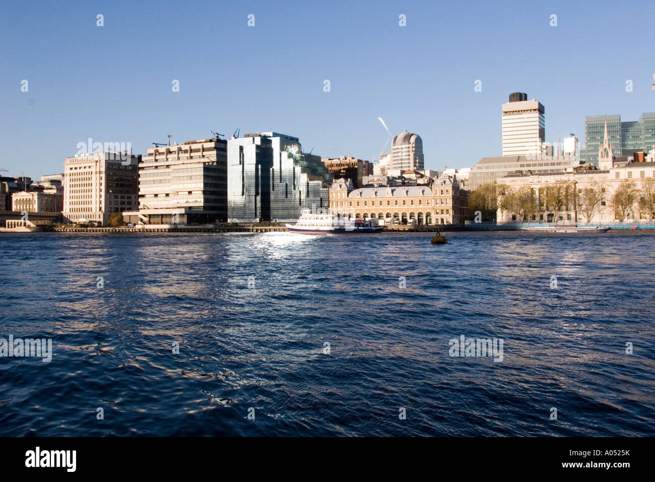 City of London riverside buildings from the south bank of the River ...