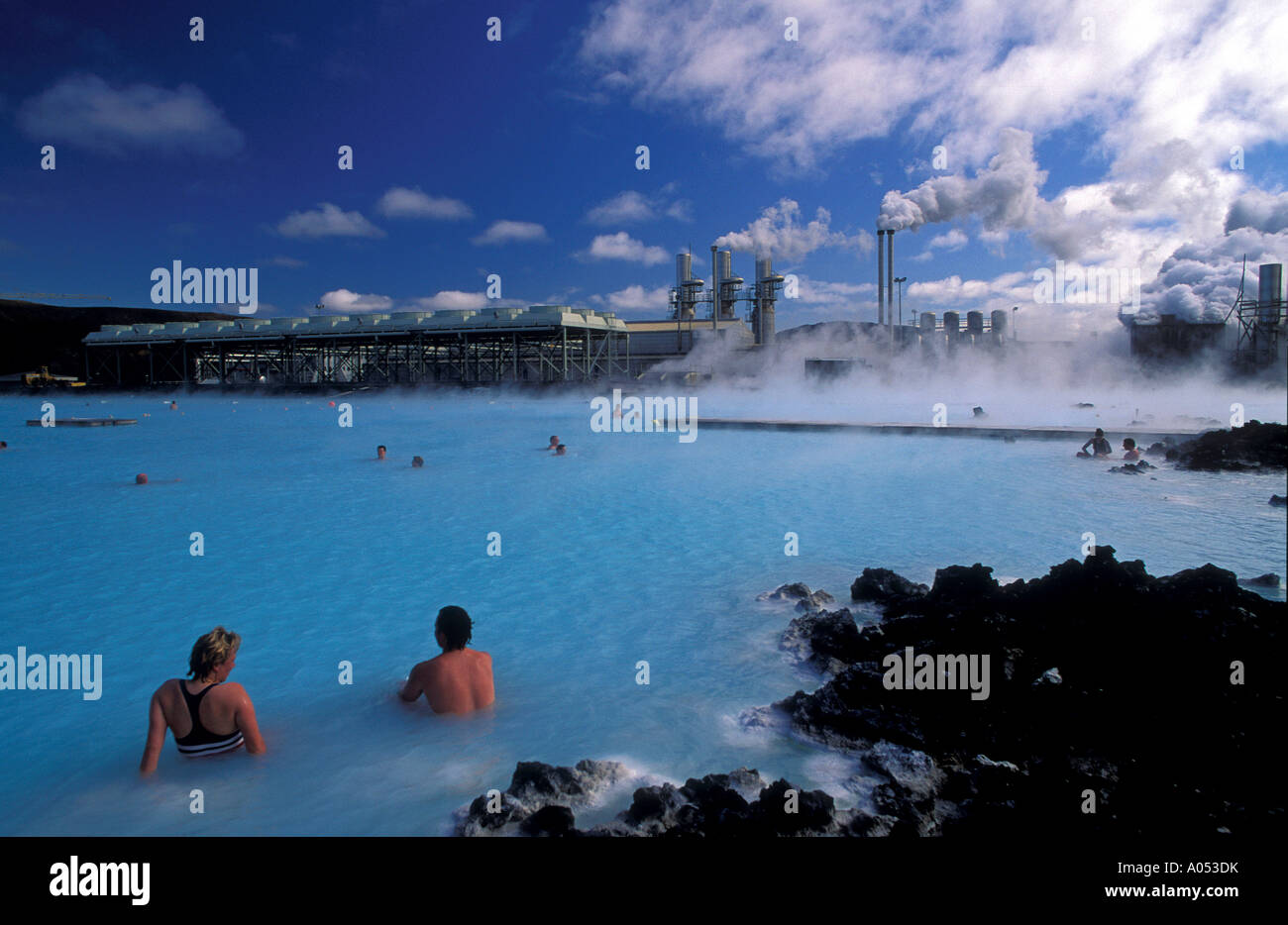 Blue Lagoon, Svartsengi Geothermal Plant Iceland Stock Photo - Alamy