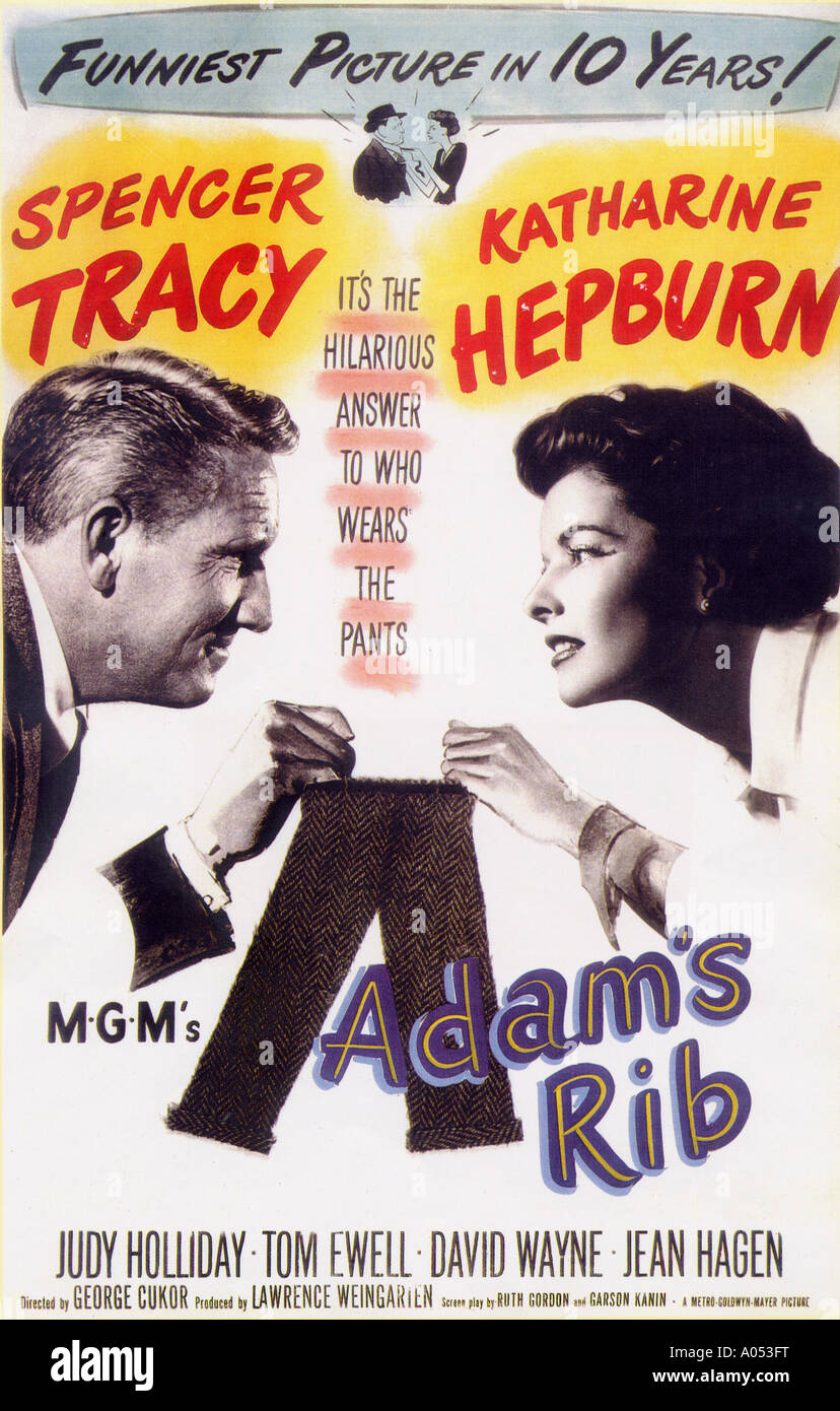 ADAM'S  RIB poster for 1949 MGM film with  Spencer Tracy and Katharine Hepburn Stock Photo