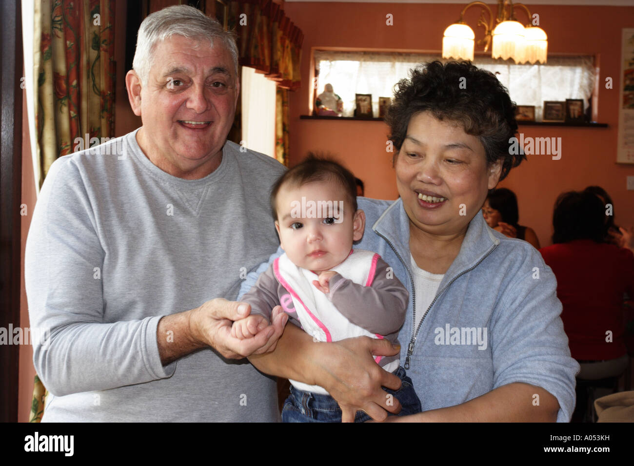 grand parent and grand daughter Stock Photo