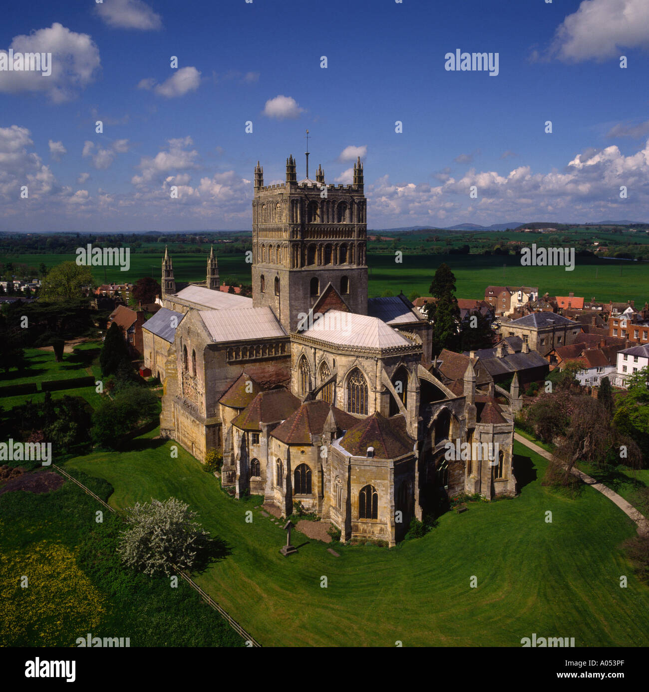 Tewkesbury abbey gloucestershire aerial hires stock photography and