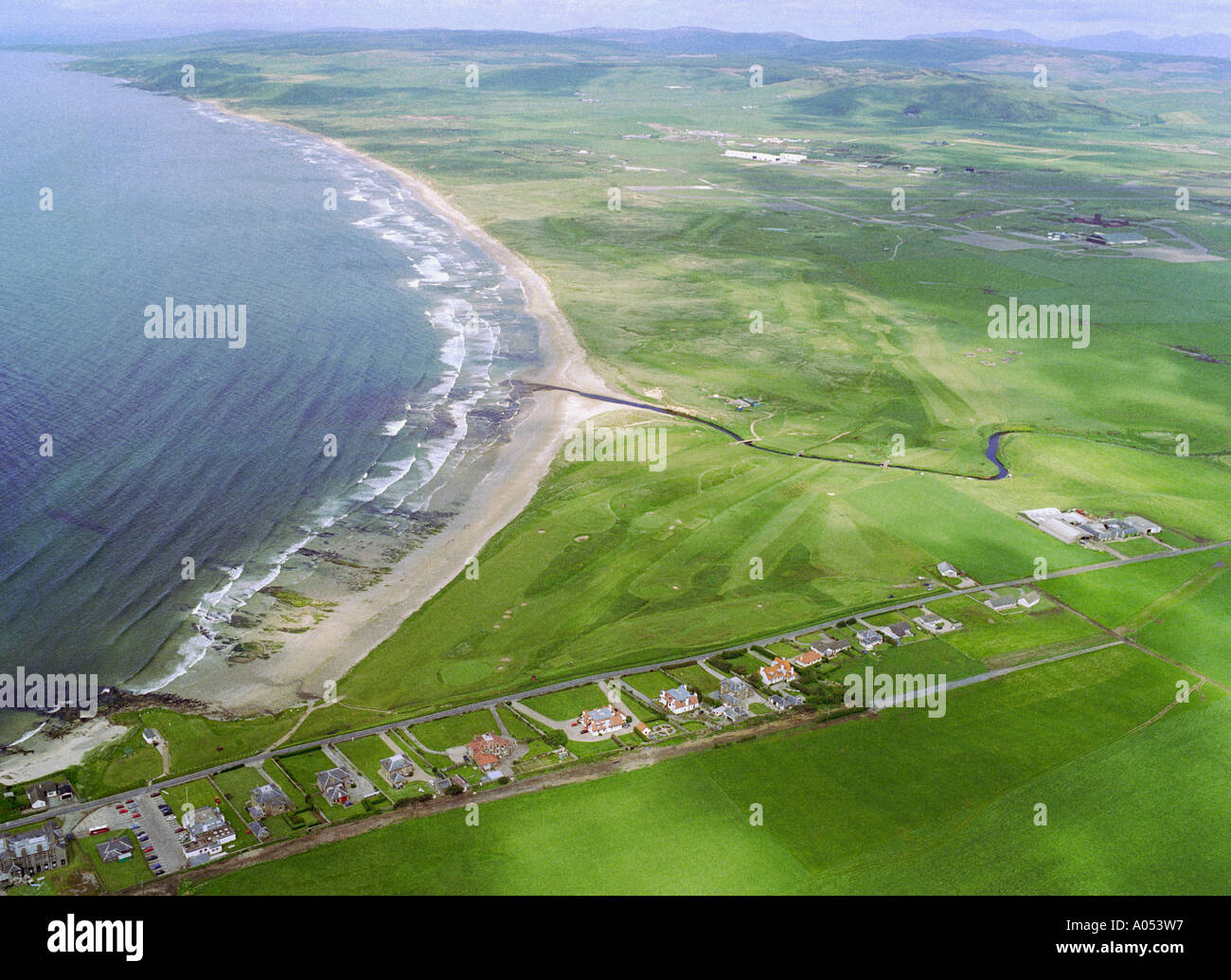Machrihanish Golf course Strathclyde Scotland aerial view Stock Photo