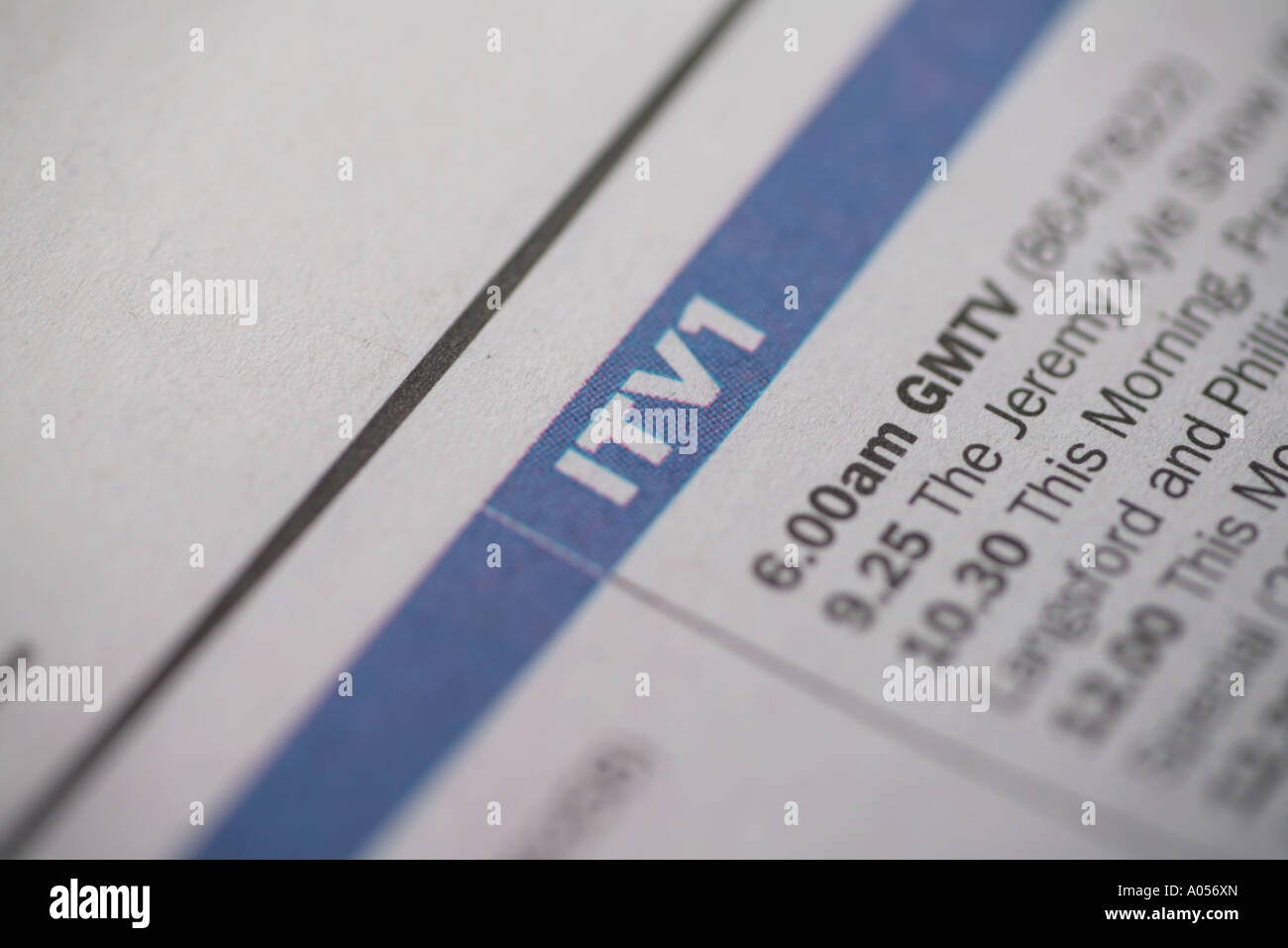Itv1 Tv Listings Stock Photo Alamy