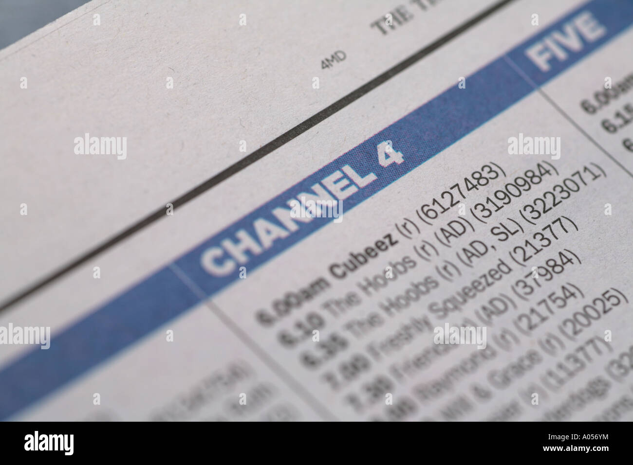 Channel 4 TV listings Stock Photo - Alamy
