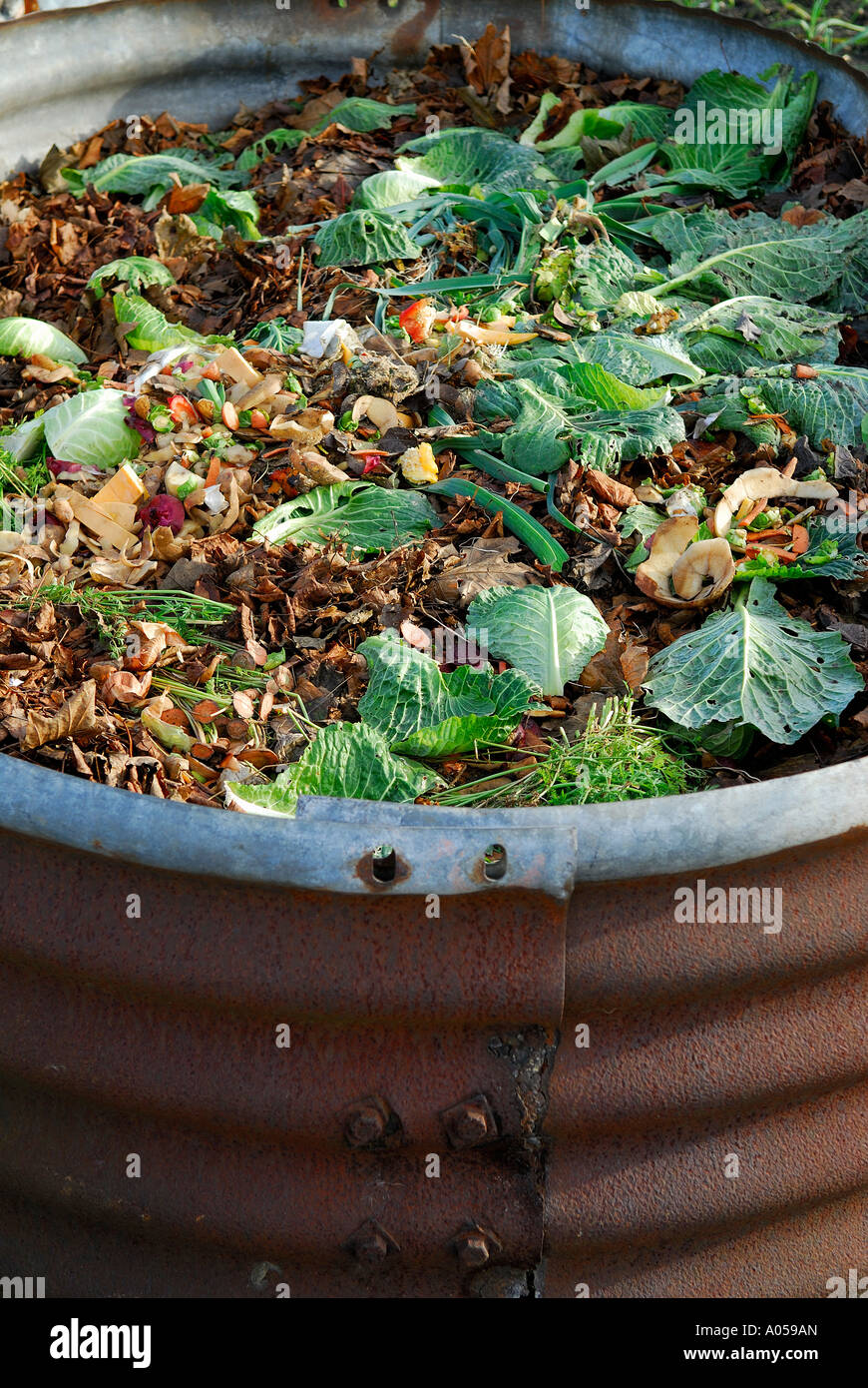 compost heap in garden Stock Photo Alamy