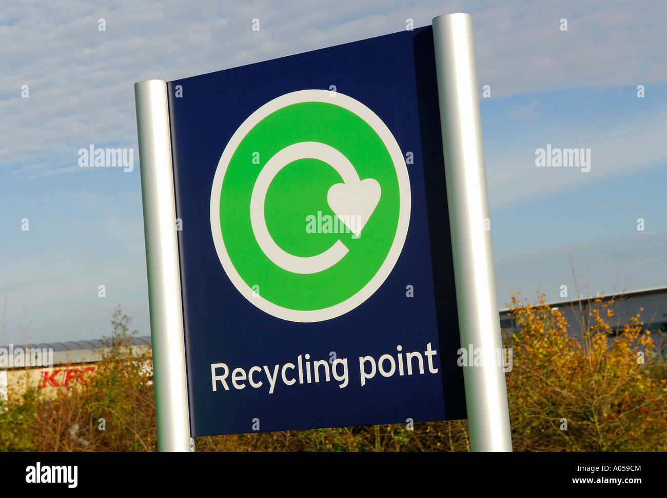 recycling point sign board Stock Photo Alamy