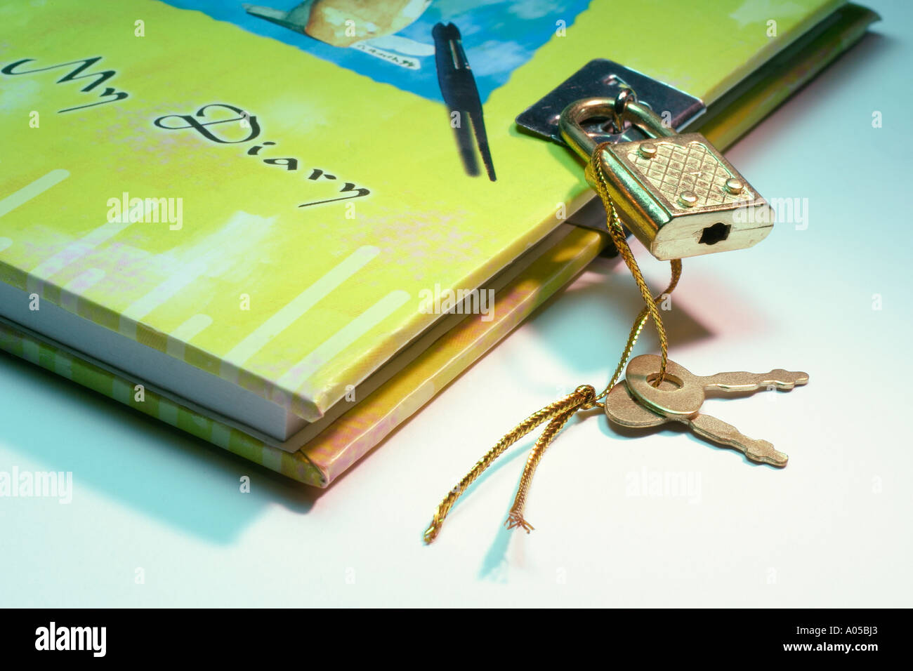 Personal Diary with Keys and Lock Stock Photo Alamy