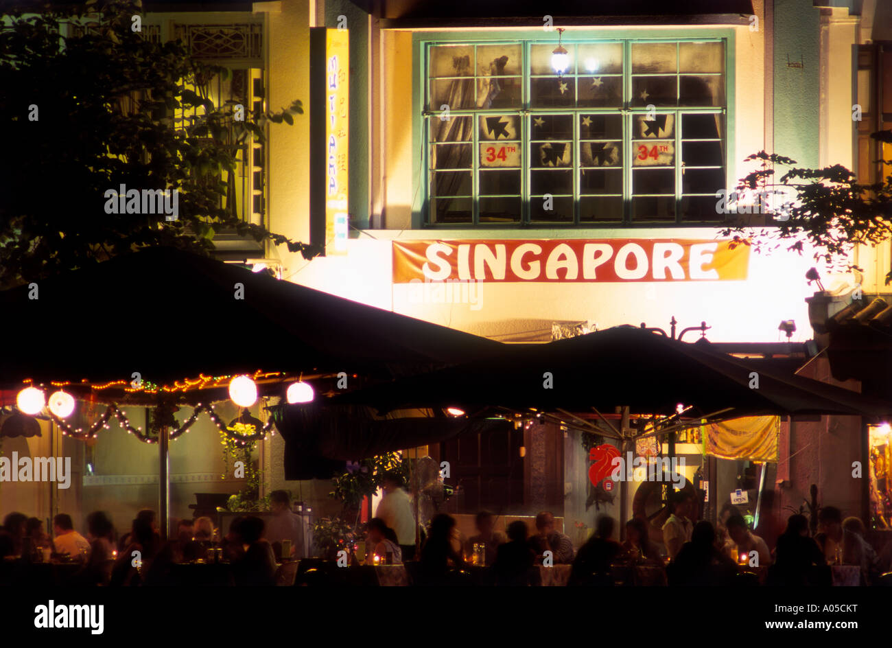 Singapore, Boat Quay, Restaurants Stock Photo Alamy