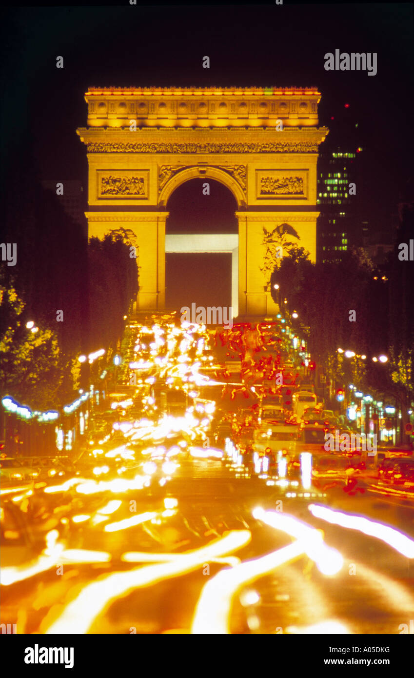 Champs Elysees & Arc De Triomphe Stock Photo Alamy