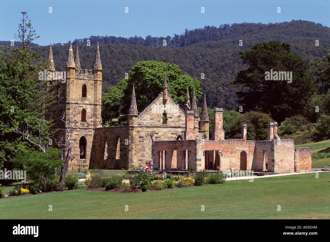 хобарт город в австралии. порт-артуре , тасмания , австралия. каторжные поселения австралии юнеско. порты тасмании. порт-артуре , тасмания , австралия.