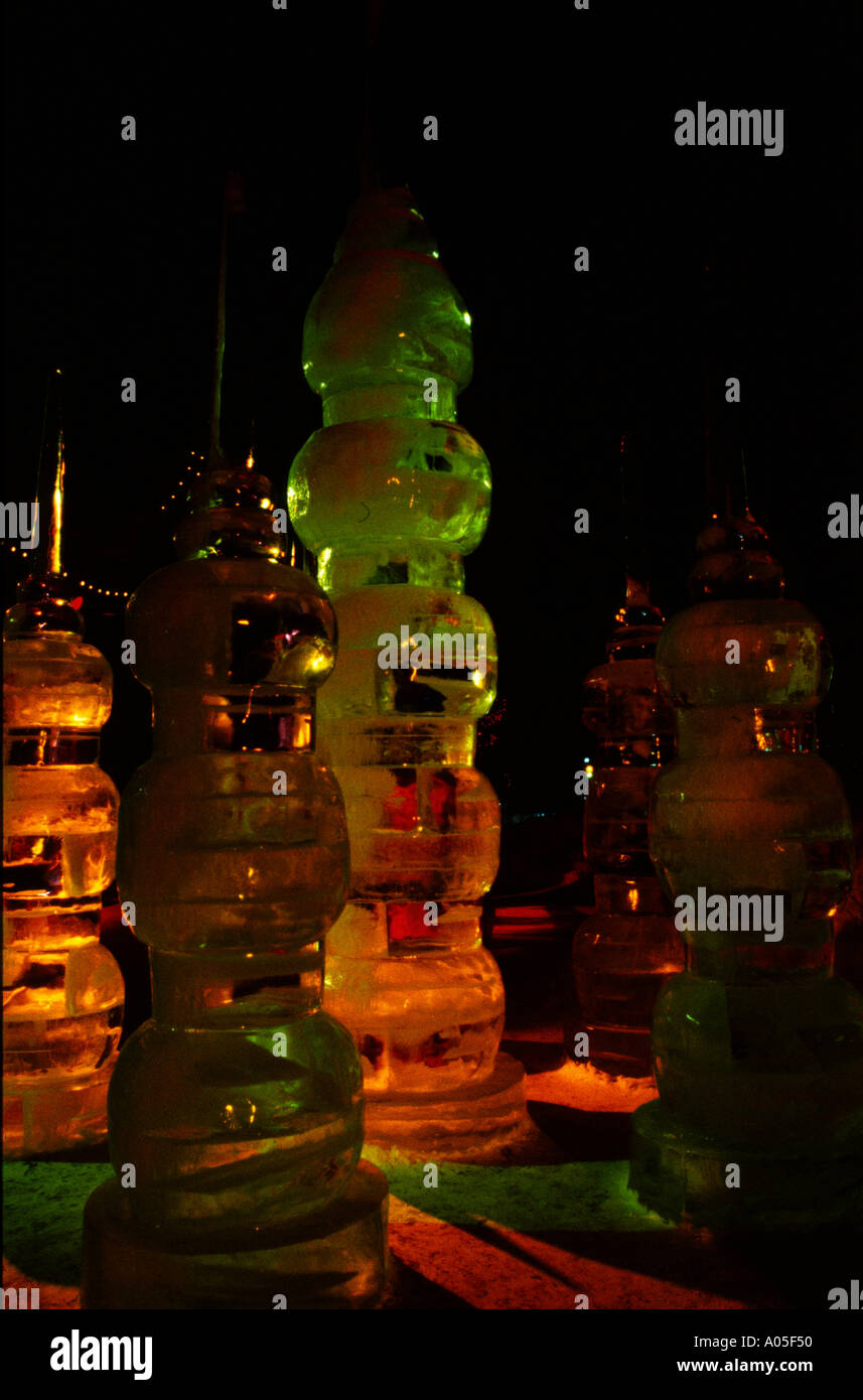 Ice sculptures and light Stock Photo - Alamy