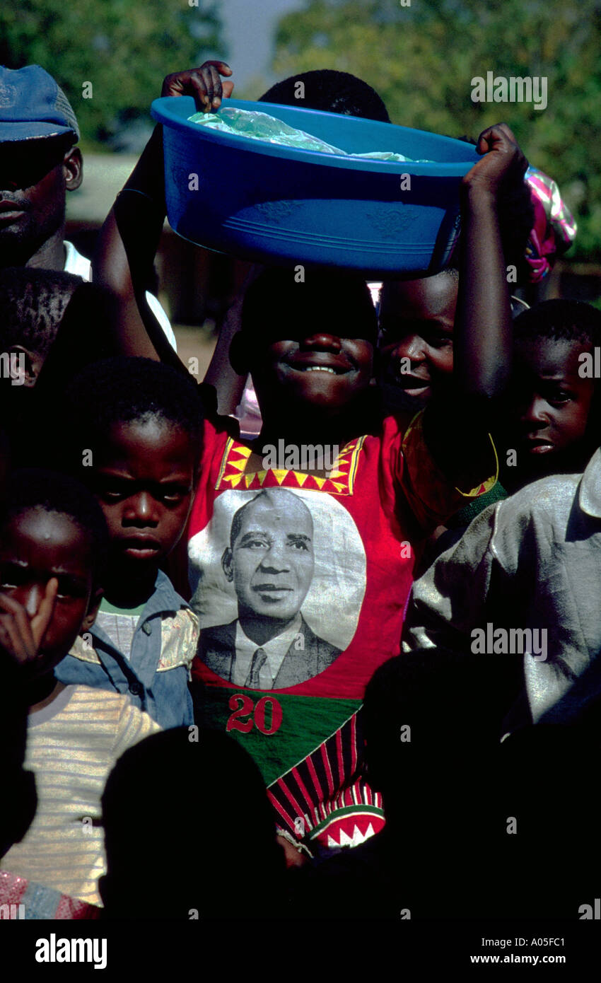 Young Kamuzu Banda supporter in Malawi Stock Photo