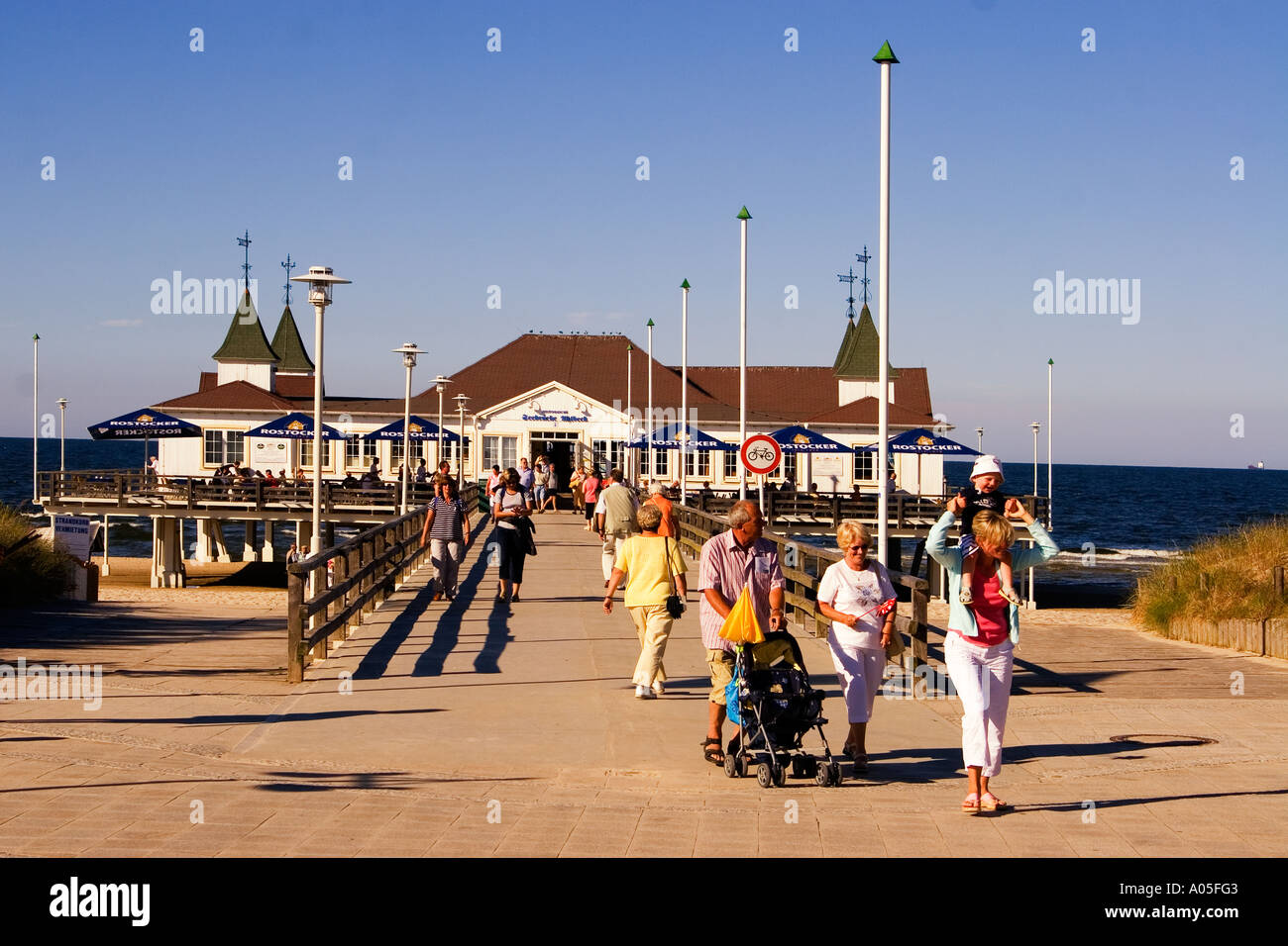 Usedom Ahlbeck art nouveau wooden pier Stock Photo