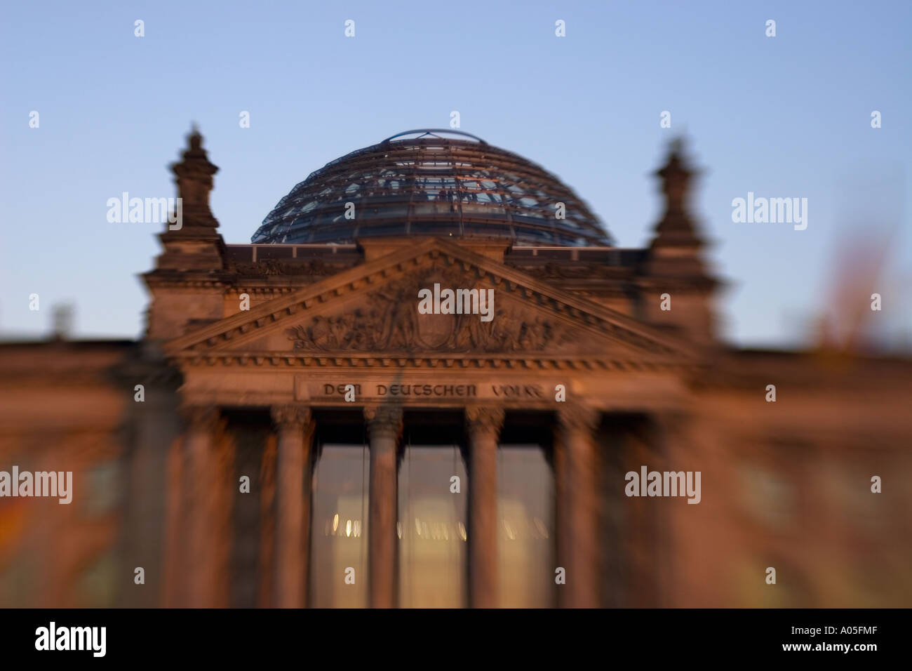 Berlin Reichstag dome by Norman Forster blurred Stock Photo