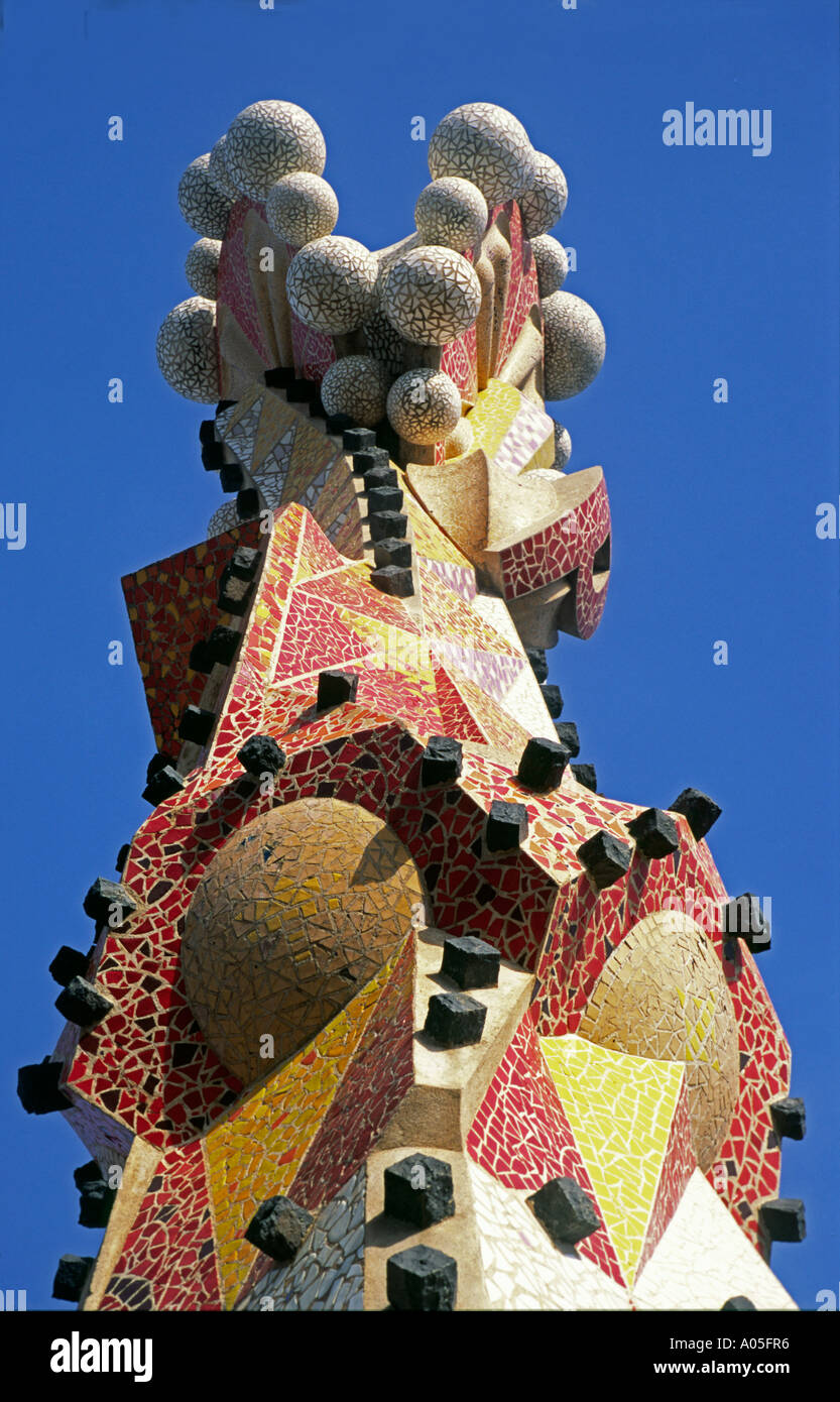 Sagrada Famlia by Gaudi Tower Pinacles Stock Photo